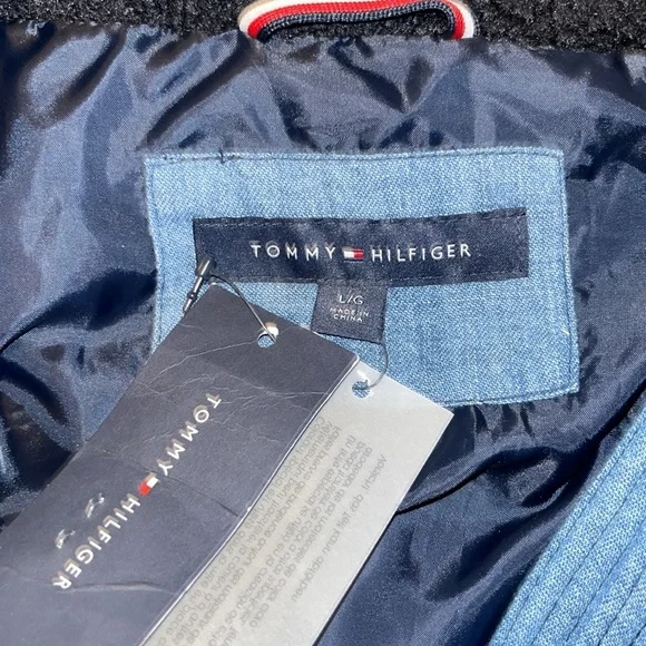 New Tommy Hilfiger Tommy Jeans Denim Sherpa Puffer Jacket - Picture 3 of 12